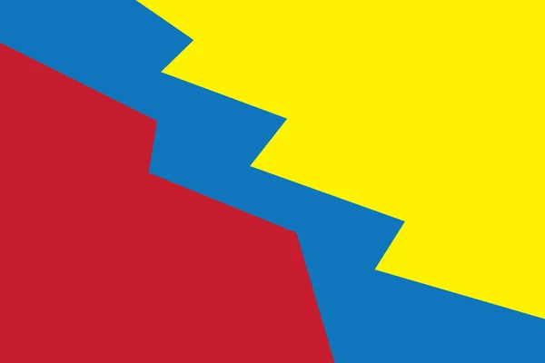 Colores Primarios Fondo Azul Rojo Amarillo Con Forma Geométrica Ilustración — Vector de stock