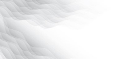 Soyut beyaz ve gri renk, modern tasarım çizgileri geometrik yuvarlak şekilli arka plan, dalgalı çizgi. Vektör illüstrasyonu.