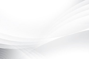 Soyut beyaz ve gri renk, modern tasarım çizgileri geometrik yuvarlak şekilli arka plan, dalgalı çizgi deseni. Vektör illüstrasyonu.
