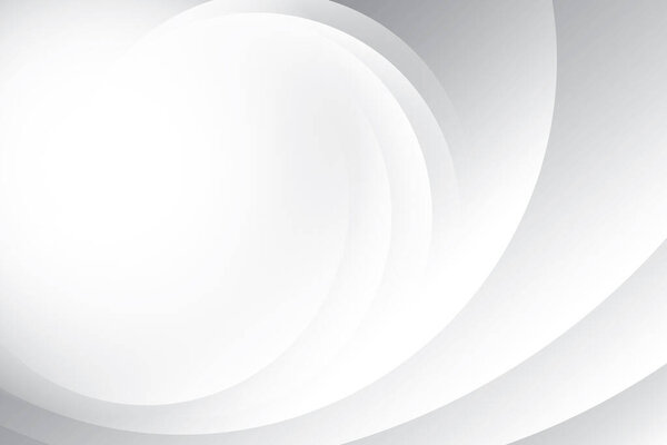 Abstract white and gray color, modern design stripes background with geometric round shape. Vector illustration.
