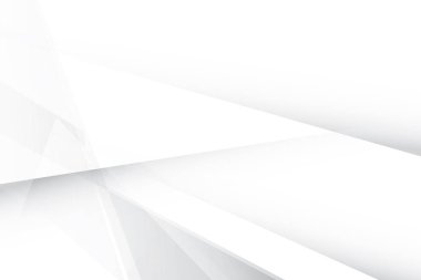 Soyut beyaz ve gri renk, modern tasarım çizgileri geometrik şekilli arka plan. Vektör illüstrasyonu.