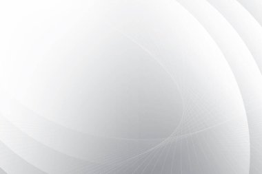 Soyut beyaz ve gri renk, modern tasarım çizgileri geometrik yuvarlak şekilli arka plan, dalgalı çizgi deseni. Vektör illüstrasyonu.