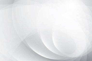 Soyut beyaz ve gri renk, geometrik yuvarlak şekilli modern tasarım çizgileri. Vektör illüstrasyonu.