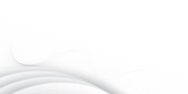 Soyut beyaz ve gri renk, geometrik yuvarlak şekilli modern tasarım çizgileri. Vektör illüstrasyonu.