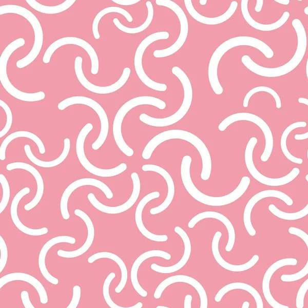 Απρόσκοπτη Μοτίβο Σχήμα Κύκλου Λευκό Χρώμα Γραμμές Ροζ Φόντο Εικονογράφηση — Διανυσματικό Αρχείο