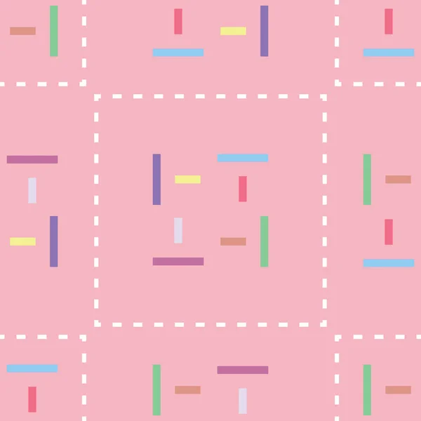 Απρόσκοπτη Μοτίβο Ορθογώνιο Σχήμα Πολύχρωμο Ροζ Φόντο Εικονογράφηση Διανύσματος — Διανυσματικό Αρχείο