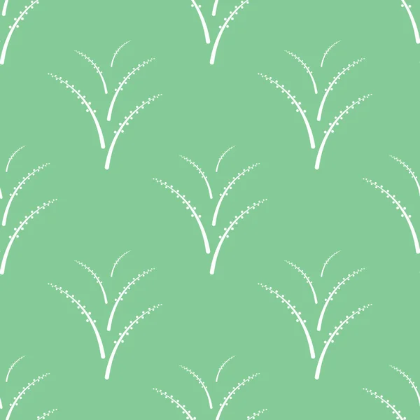 Nahtloses Muster Mit Weißen Blütenpollen Auf Grünem Hintergrund Vektorillustration — Stockvektor