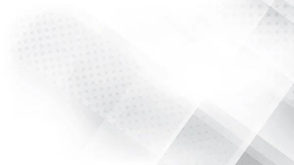 Soyut geometrik beyaz ve gri arkaplan dikdörtgen desenli ve yarım ton efektli. Vektör illüstrasyonu.
