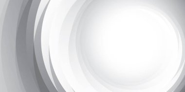 Geometrik yuvarlak şekilli soyut beyaz ve gri arkaplan. Vektör illüstrasyonu.