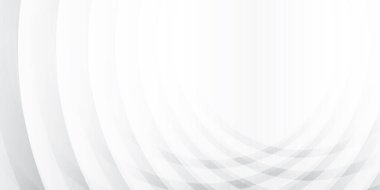 Geometrik yuvarlak şekilli soyut beyaz ve gri arkaplan. Vektör illüstrasyonu.