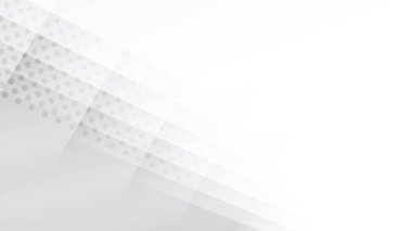 Soyut geometrik beyaz ve gri arkaplan, yarım ton etkisi. Vektör illüstrasyonu.