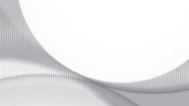 Soyut beyaz ve gri renk, geometrik yuvarlak şekilli modern tasarım çizgileri. Vektör illüstrasyonu.