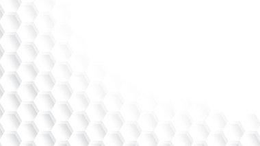 Geometrik altıgen şekilli soyut beyaz ve gri arkaplan. Vektör illüstrasyonu.