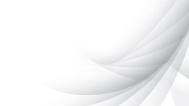 Soyut beyaz ve gri renk, modern tasarım çizgileri yuvarlak şekilli arka plan. Vektör illüstrasyonu.