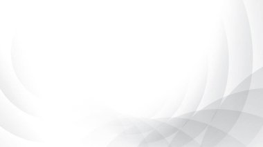 Soyut beyaz ve gri renk, geometrik yuvarlak şekilli modern tasarım çizgileri. Vektör illüstrasyonu.