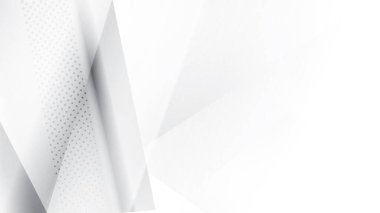 Soyut beyaz ve gri renk, modern tasarım çizgileri geometrik şekilli arka plan. Vektör illüstrasyonu.