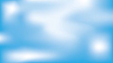 Güzel bulutlar, soyut beyaz ve mavi renk eğimli arkaplan. Vektör illüstrasyonu.