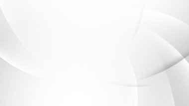 Soyut beyaz ve gri renk, geometrik yuvarlak şekilli modern tasarım çizgileri. Vektör illüstrasyonu.