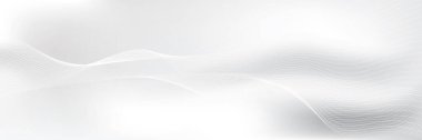 Soyut beyaz ve gri renk, modern tasarım çizgili arka plan eğri çizgileri, dalgalı desen. Vektör illüstrasyonu.