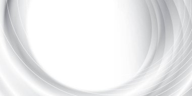 Soyut beyaz ve gri renk, geometrik yuvarlak şekilli modern tasarım çizgileri. Vektör illüstrasyonu.