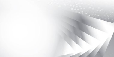 Soyut beyaz ve gri renk, modern tasarım çizgileri geometrik şekilli arka plan. Vektör illüstrasyonu.