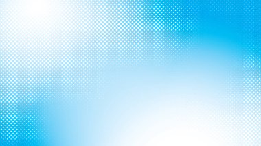 Beyaz ve mavi renkli renkli renkli renkli soyut arkaplan, yarım ton efekti, nokta deseni. Vektör illüstrasyonu.