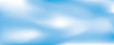 Güzel bulutlar, soyut beyaz ve mavi renk eğimli arkaplan. Vektör illüstrasyonu.