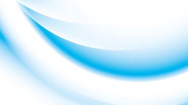 Beyaz ve mavi renkli eğri çizgileri olan renkli soyut arkaplan, yarım ton etkisi, nokta deseni. Vektör illüstrasyonu.