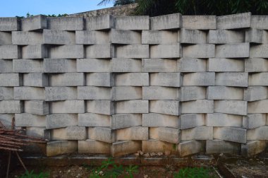 arkaplan deseni, şekil, duvar dokusu ya da beyaz Hebel tuğlası ya da hafif tuğladan yapılmış duvarlar