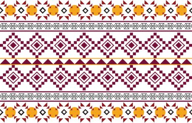 Geometrik etnik oryantal ikat modeli geleneksel arka plan, halı, duvar kağıdı, giysi, ambalaj, Batik, kumaş, Vektör illüstrasyonu.nakış biçimi