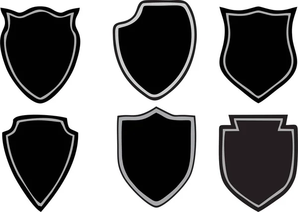 Shield Icon Set Illustration Isolated White — Stock Photo, Image