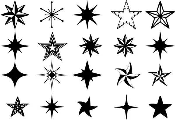 Conjunto Iconos Estrella Icono Ilustración — Foto de Stock