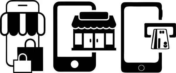 Мобильный Телефон Набор Иконок Белом — стоковое фото
