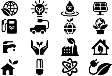 Çevre, sosyal ve yönetim kavramlarına yönelik ESG, koruma, enerji ve eko ikonu. Yüksek HD çözünürlük illükleri.