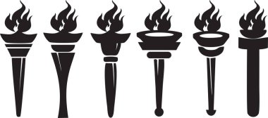 Basit yanan meşalenin vektör çizimi