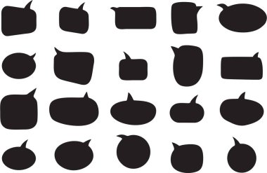 Konuşma ya da konuşma balonu, metin, çizgi film sohbet kutusu, mesaj kutusu. Boş konuşma baloncukları. Android uygulamaları ya da web servisleri için çizgi film balonu kelime tasarımı.