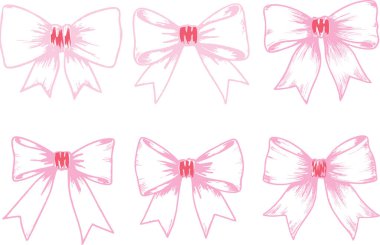 Beyaz arkaplanda El Çekimi Pembe Dekorasyon Dizisi