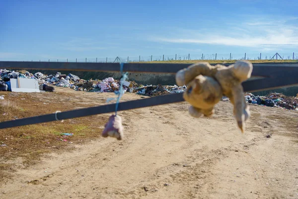 Yasadışı çöplük, plastik atık. Çevre kirliliği. Yüksek kalite fotoğraf