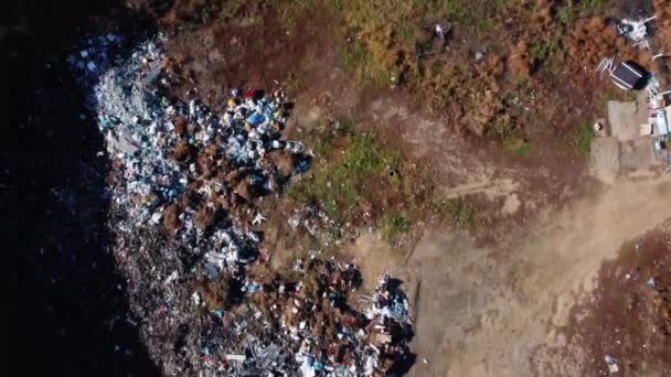 Σκουπίδια Πολλές Πλαστικές Σακούλες Κηφήνας Πετούν Πολύ Χαμηλά Πάνω Από — Αρχείο Βίντεο