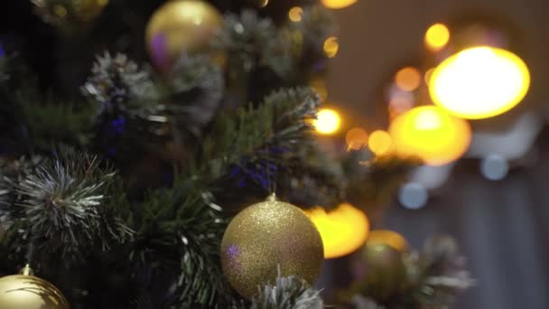 Boże Narodzenie Nowy Rok Balls Tle Close Święta Bożego Narodzenia — Wideo stockowe