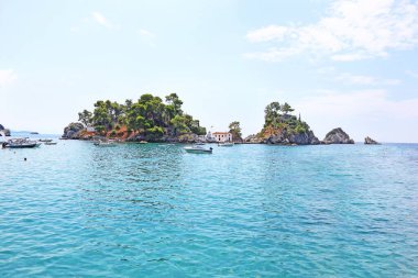 Parga şehri Preveza Yunanistan 'daki Panagia adası  
