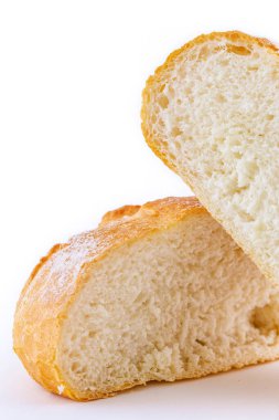 İtalyan ekmeği beyaz arka plan üzerinde izole