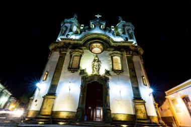 Nossa Senhora do Carmo Kilisesi 'nin gece yüzü - Sao Joao Del Rei