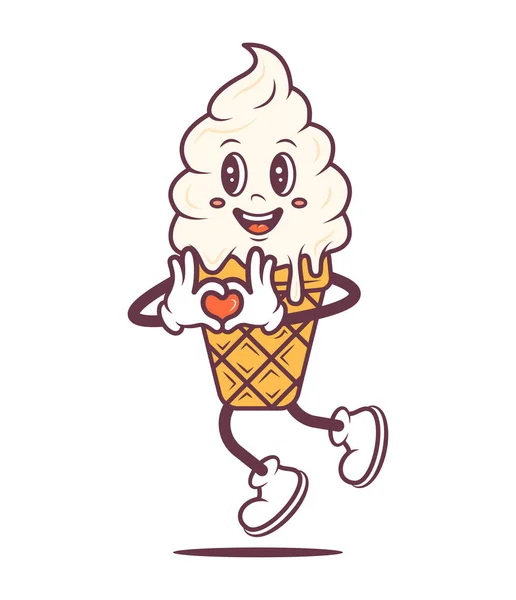 Ice Cream Cartoon Character Concept Cute Illustration Isolated White Background — Stock Photo, Image