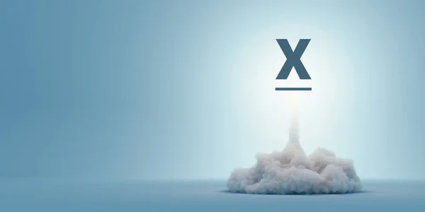 Cross Letter Being Launched Rendering — Stock Photo, Image