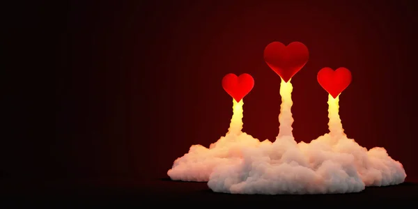 Corazón San Valentín Que Lanza Rendering —  Fotos de Stock