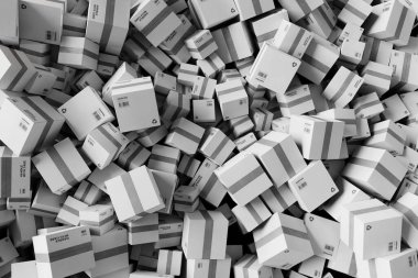 Sonsuz Denizcilik kutuları, ulaşım ve lojistik kavramı, orijinal 3d render illüstrasyon