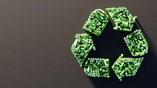 Recycle Symbol Made Infinite Plastic Bottles Original Rendering Illustration — Stock Fotó