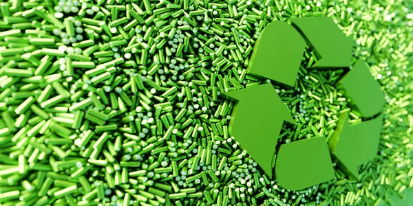 Recycle Symbol Made Infinite Plastic Bottles Original Rendering Illustration — Photo