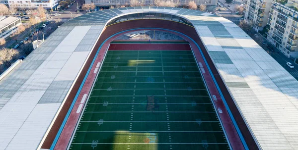 Aerial Drone Photo Football Sport Field Arena — Stok fotoğraf